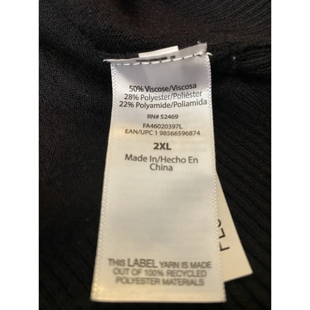 NWT Free Assembly Men's Everyday Crewneck Sweater Knit Pullover Size 2XL Black